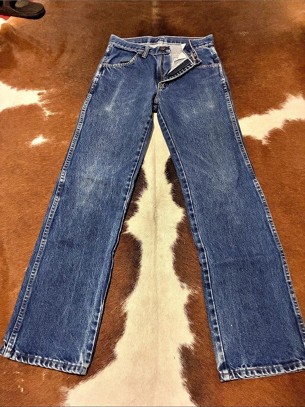 Rustler Regular Fit Jeans Bootcut Jeans in Blue Waist 28